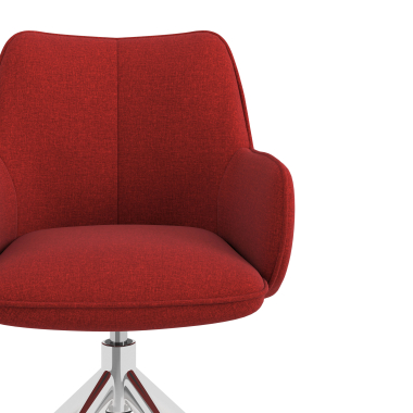 sedia sala riunione cromato rosso girevole tessuto braccioli imbottiti 5