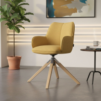 Sedia riunioni Nora, base in legno girevole