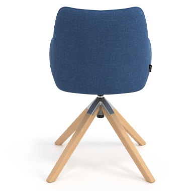 sedia sala riunione blu girevole legno tessuto braccioli imbottiti 6