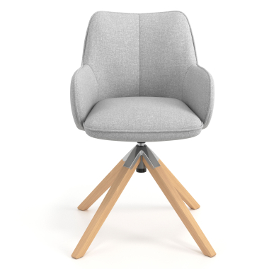 sedia sala riunione grigio girevole legno tessuto braccioli imbottiti 4