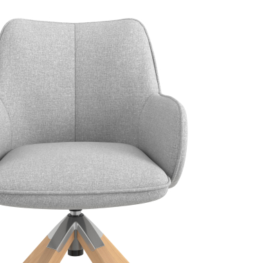 sedia sala riunione grigio girevole legno tessuto braccioli imbottiti 5