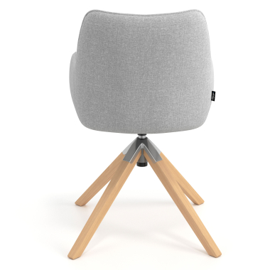 sedia sala riunione grigio girevole legno tessuto braccioli imbottiti 6