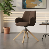 Sedia riunioni Nora, base in legno girevole