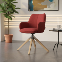 Sedia riunioni Nora, base in legno girevole