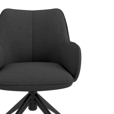 sedia sala riunione nero antracite girevole con ruote tessuto braccioli imbottiti 5