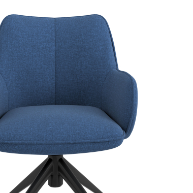 sedia sala riunione nero blu girevole con ruote tessuto braccioli imbottiti 5