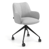 Sedia riunioni con ruote Nora, base in alluminio