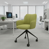 Sedia riunioni con ruote Nora, base in alluminio