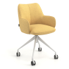 Sedia riunioni con ruote Nora, base in alluminio