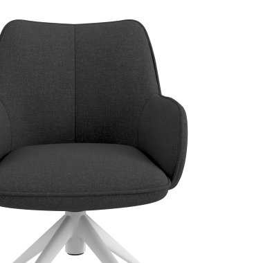 sedia sala riunione bianco antracite girevole con ruote tessuto braccioli imbottiti 5