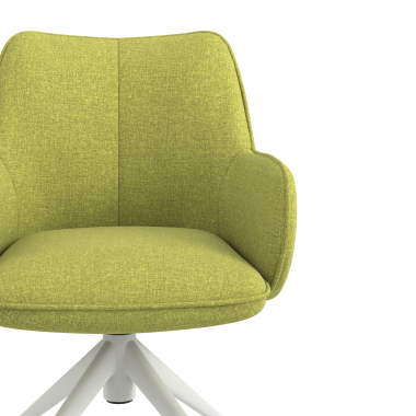 sedia sala riunione bianco verde girevole con ruote tessuto braccioli imbottiti 5