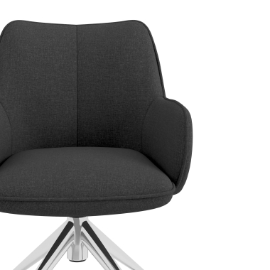 sedia sala riunione cromato antracite girevole con ruote tessuto braccioli imbottiti 5