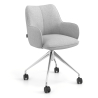 Sedia riunioni con ruote Nora, base in alluminio