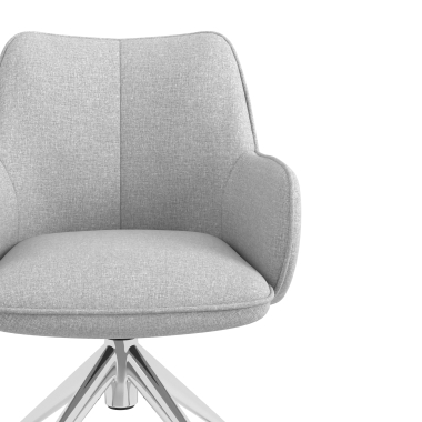 sedia sala riunione cromato grigio girevole con ruote tessuto braccioli imbottiti 5