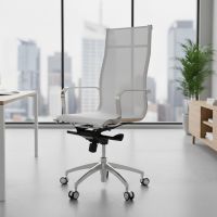 Poltrona da ufficio design Brenton in rete, schienale alto