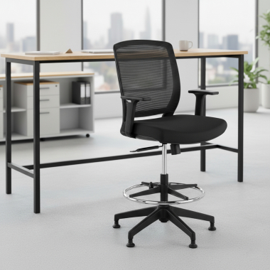 sgabello ergonomico nero sgabello rete transpirante braccioli regolabili 1d 2