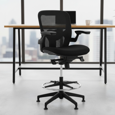sgabello ergonomico nero sgabello da ufficio rete transpirante braccioli fissi 2