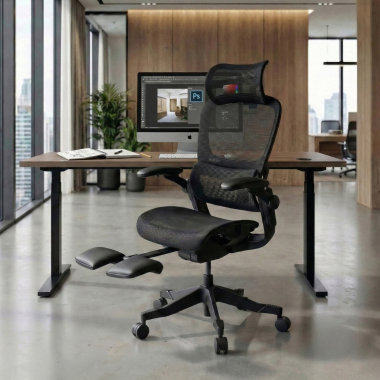 sedia ergonomica nero erghos x1 rete transpirante braccioli regolabili 3d doppio supporto lombare poggiatesta 2