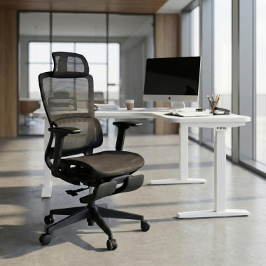 sedia ergonomica nero con poggiapiedi rete transpirante braccioli regolabili 3d doppio supporto lombare poggiatesta poggiapiedi estensibile 2
