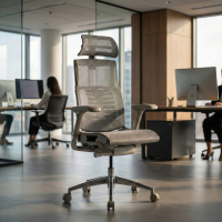 Sedia Ergonomica Pofit2, modello premium, struttura grigia