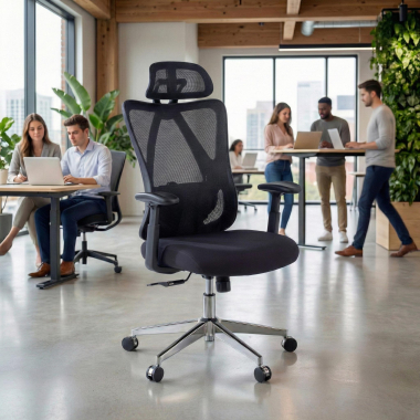 sedia ergonomica nero matrix rete transpirante braccioli mobili supporto lombare poggiatesta 2