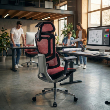 sedia ergonomica rosso valkyr rete transpirante braccioli regolabili 4d doppio supporto lombare poggiatesta 2