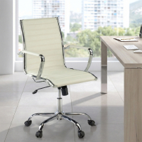 Sedia ufficio design Vogue, Struttura cromata, schienale basso