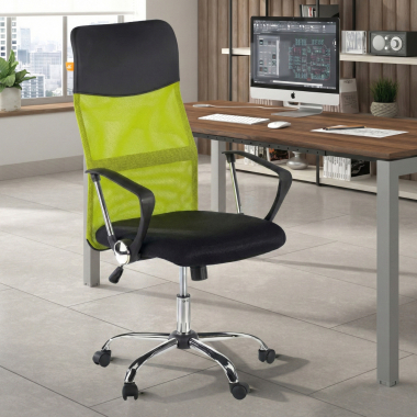 sedia da ufficio verde nova rete transpirante braccioli fissi 2