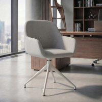 Sedia riunioni imbottita Greta, base in alluminio