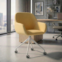 Sedia riunioni con ruote Greta, base in alluminio