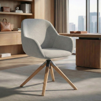 Sedia riunioni Greta, base in legno girevole