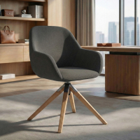 Sedia riunioni Greta, base in legno girevole