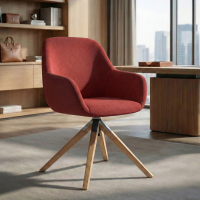 Sedia riunioni Greta, base in legno girevole