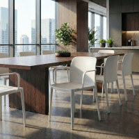 Sedia ristorante con braccioli Loop, seduta ampia