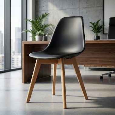 sedia scandinava nero bergen di plastica senza braccioli 2