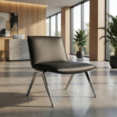sedia per sala dattesa nero paisley ecopelle senza braccioli 2