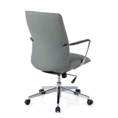poltrona da ufficio grigio schienale basso ecopelle braccioli fissi 9