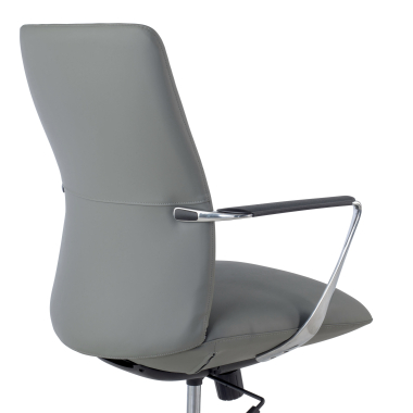 poltrona da ufficio grigio schienale basso ecopelle braccioli fissi 6