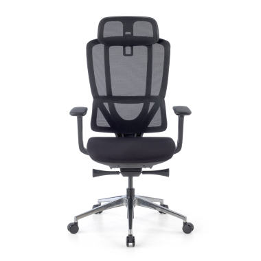 sedia ergonomica nero aeroflow struttura nera rete transpirante braccioli regolabili 3d doppio supporto lombare poggiatesta 3