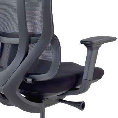 sedia ergonomica nero aeroflow struttura nera rete transpirante braccioli regolabili 3d doppio supporto lombare poggiatesta 8