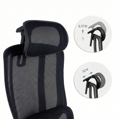 sedia ergonomica nero aeroflow struttura nera rete transpirante braccioli regolabili 3d doppio supporto lombare poggiatesta 6