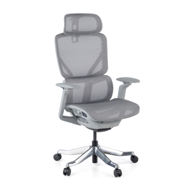 sedia ergonomica bianco grigio aerofit struttura bianca rete transpirante braccioli regolabili 4d doppio supporto lombare poggiatesta 1