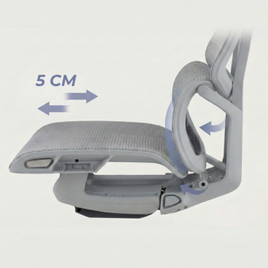 sedia ergonomica bianco grigio aerofit struttura bianca rete transpirante braccioli regolabili 4d doppio supporto lombare poggiatesta 11