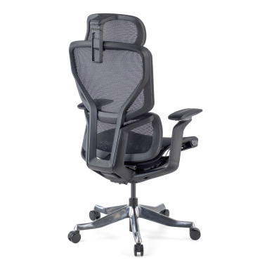 sedia ergonomica nero aerofit struttura nera rete transpirante braccioli regolabili 4d doppio supporto lombare poggiatesta 12