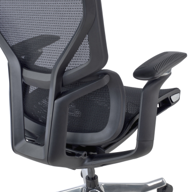 sedia ergonomica nero aerofit struttura nera rete transpirante braccioli regolabili 4d doppio supporto lombare poggiatesta 6