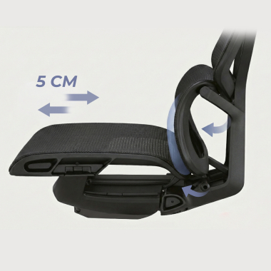 sedia ergonomica nero aerofit struttura nera rete transpirante braccioli regolabili 4d doppio supporto lombare poggiatesta 9