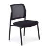 Sedia visitatore Hermes, base a 4 gambe, seduta ampia, schienale in rete