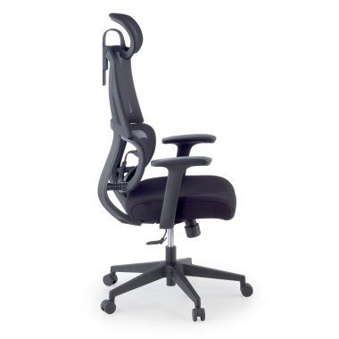sedia ergonomica nero con poggiatesta tessuto braccioli fissi doppio supporto lombare poggiatesta 4
