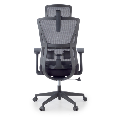 sedia ergonomica nero con poggiatesta tessuto braccioli fissi doppio supporto lombare poggiatesta 6