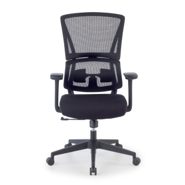 sedia ergonomica nero senza poggiatesta tessuto braccioli fissi doppio supporto lombare 3